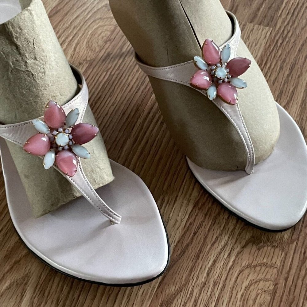 Stuart Weitzman Women Heel Sandal Shoes Leather Sole Pink Leather Upper Spain 39 - Picture 7 of 12
